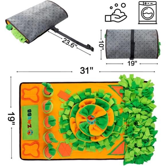 Pet Snuffle Mat for Dogs Sniff Mat Nosework Feeding Mat Slow Feeder Dog Puzzle - Picture 5 of 7